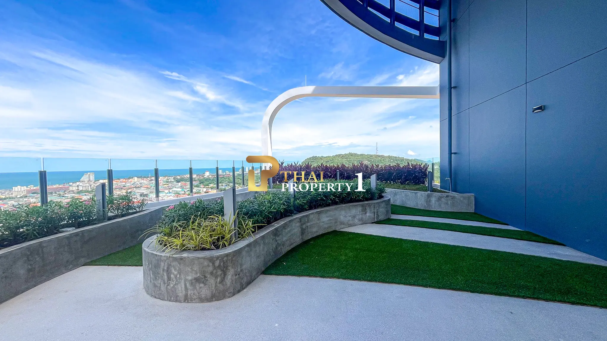 New 2-Bedroom Facing Stunning Ocean & City Views on 10th Floor At Blue Whale Condo Hua Hin