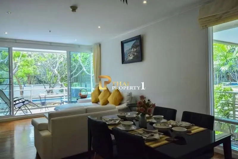 Spacious 2-Bedroom Ground Floor Condo with Pool & Garden Views At Baan San Ploen Hua Hin