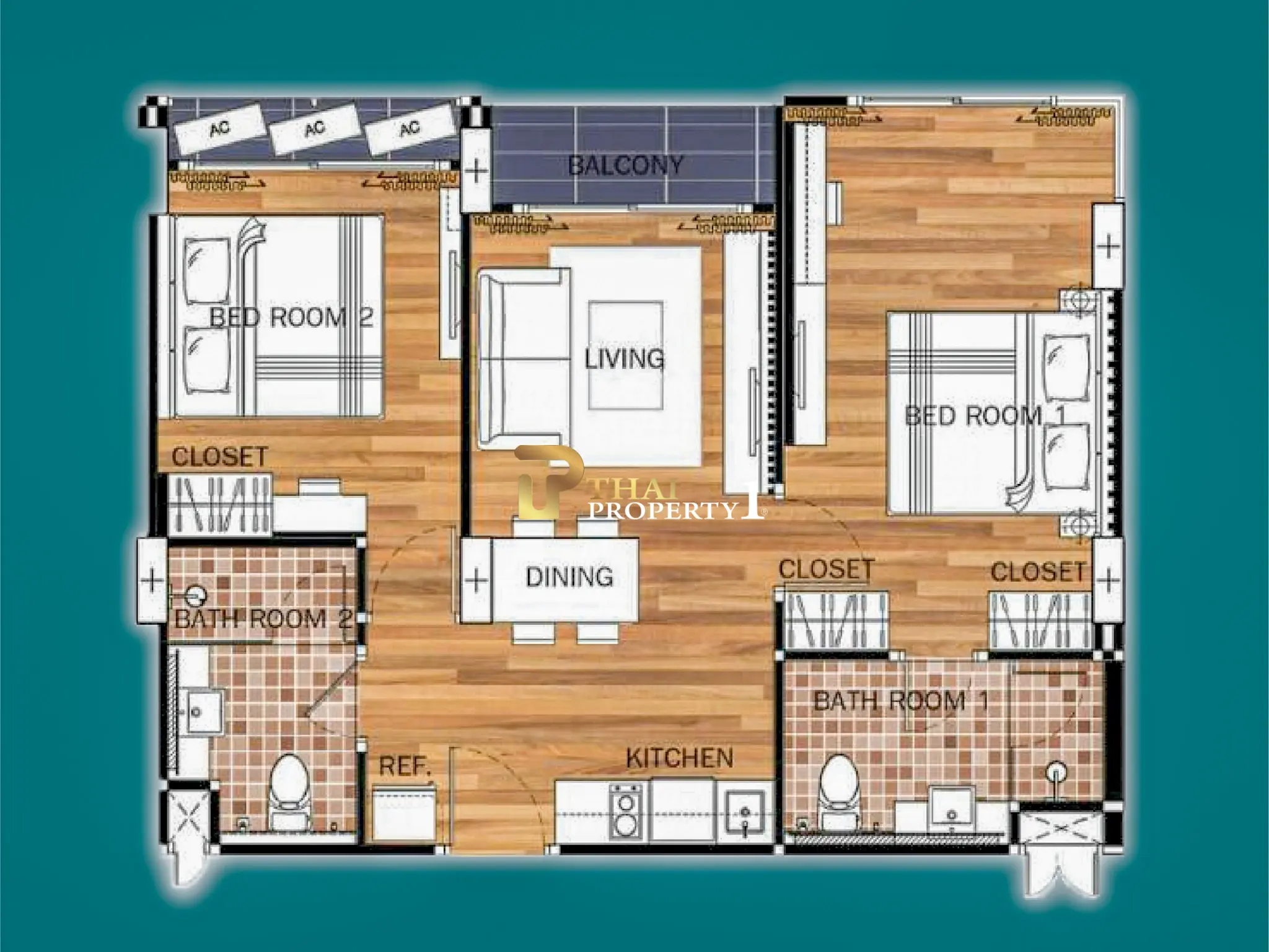 2-bedroom floor plan