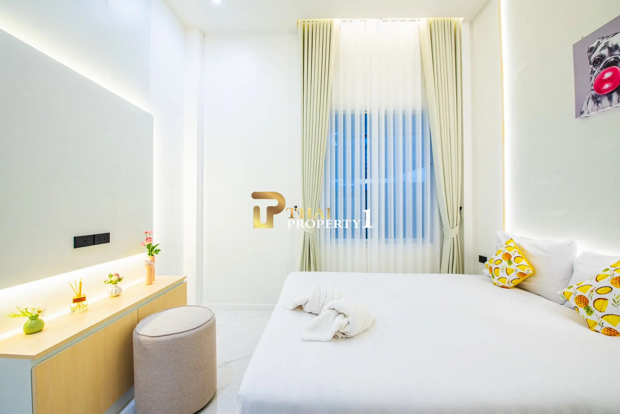 Lys og romslig 3-roms, 3-bad enetasjes villa i Huai Yai, Pattaya