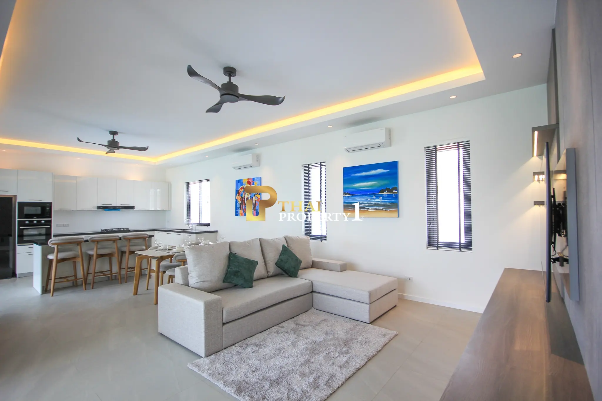 Eksklusiv ny 3-roms villa med privat svømmebasseng på Highland Villas 3, Hua Hin