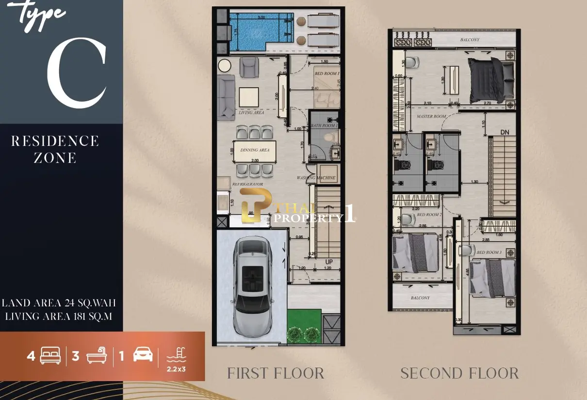 Luxury Townhouse with Private Pool for Sale – Villa La Richie, North Pattaya