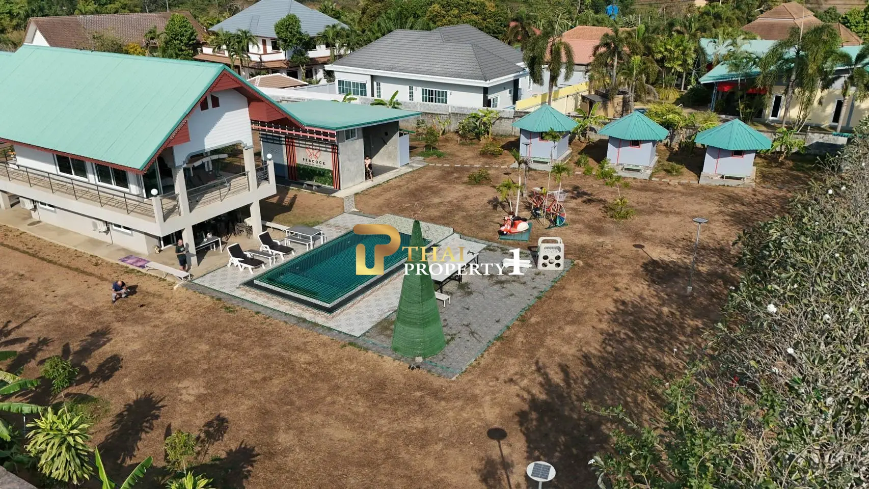 3 Rai Garden House for Sale in Bangsaray with Private Pool and Bungalow