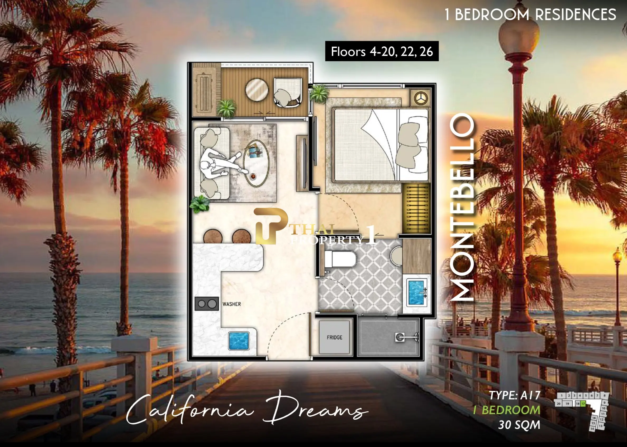 Pre-Sale 1-Bedroom Condo City View – The Riviera Santa Monica Jomtien Pattaya