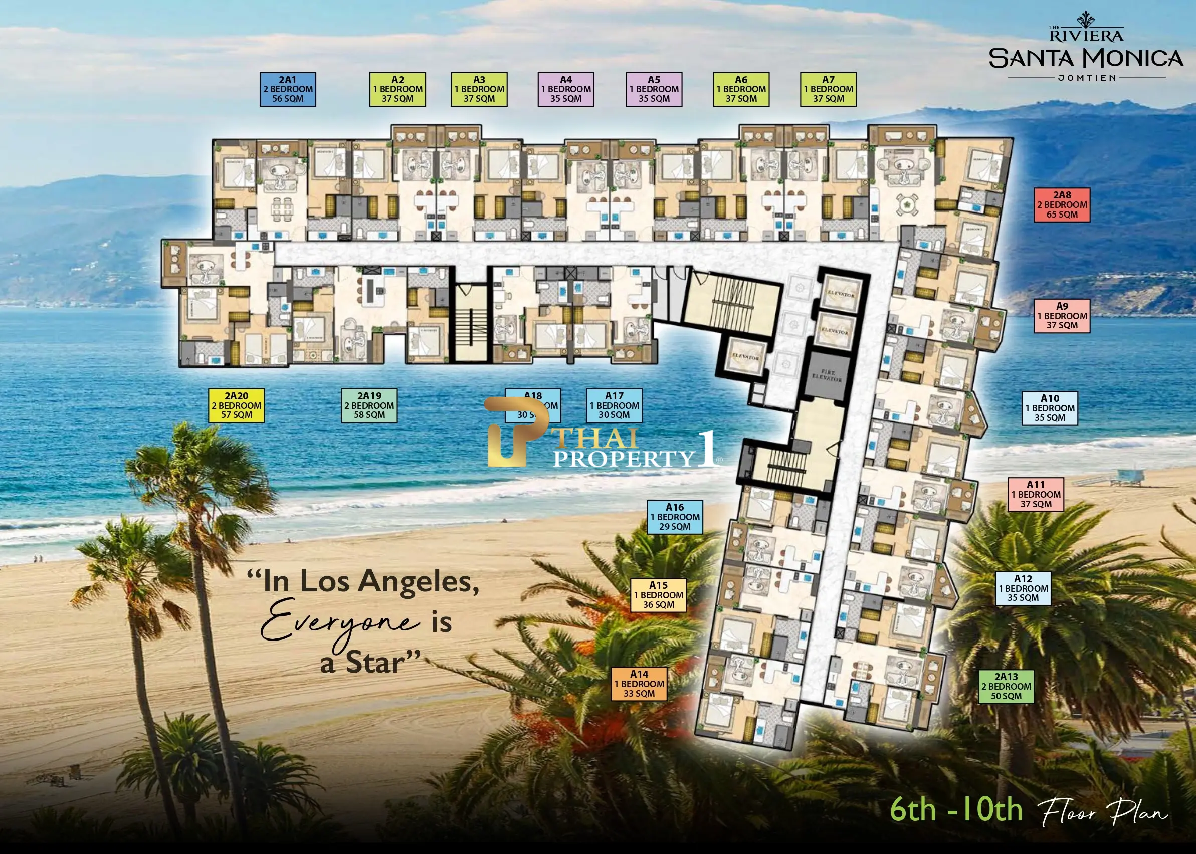 Pre-Sale 2-Bedroom Condo City View – The Riviera Santa Monica Jomtien Pattaya