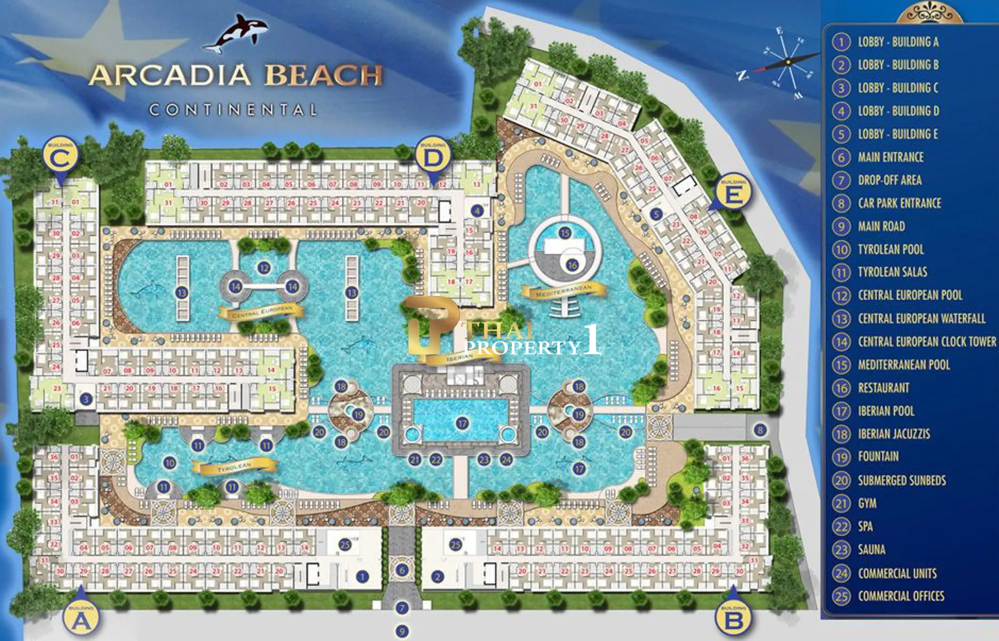 Arcadia Beach Continental 2-Bedroom Condo for in Sale South Pattaya