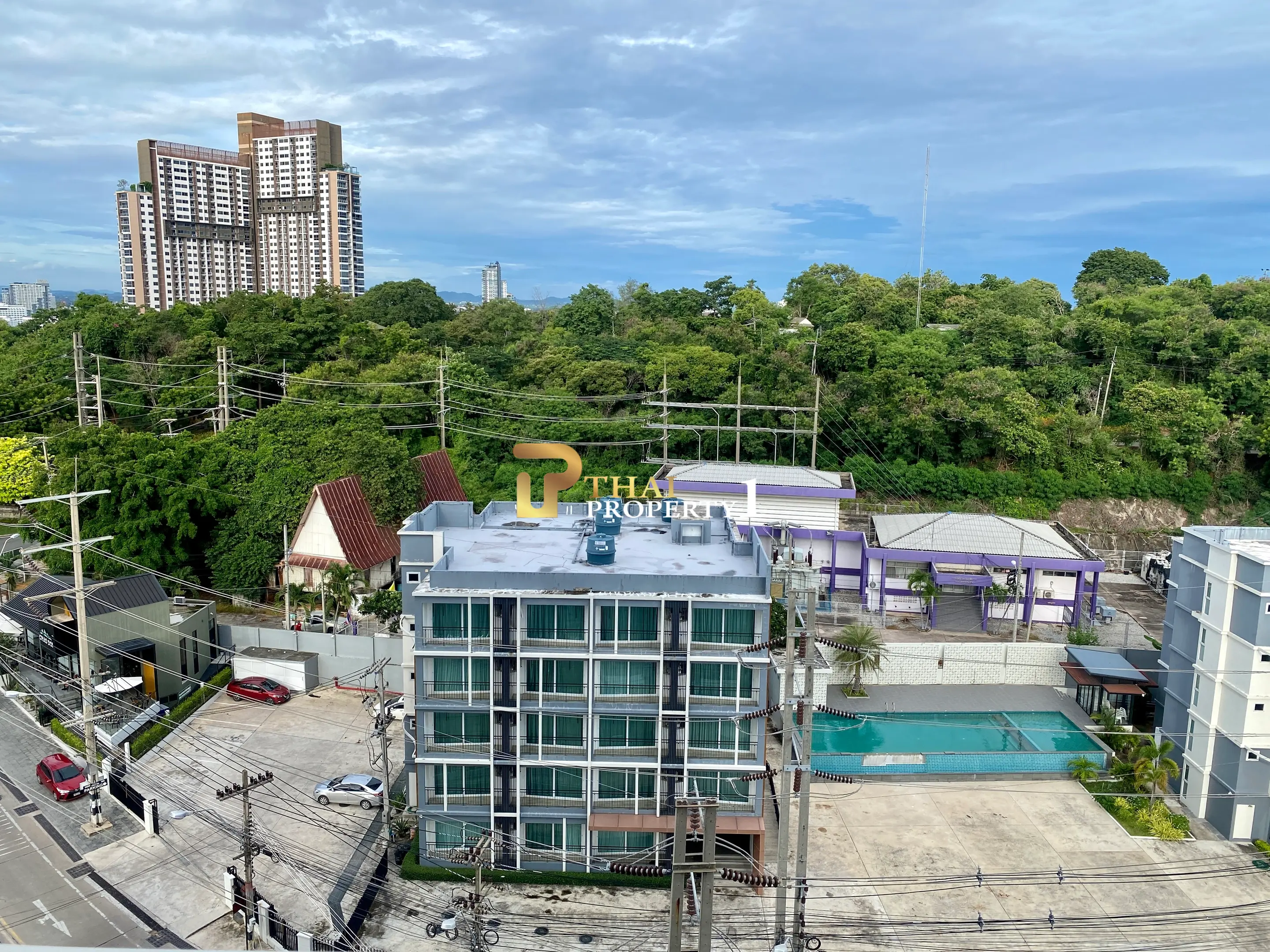 Sjø- og byutsikt 1-roms leilighet til salgs – The Vision Pratumnak, Pattaya