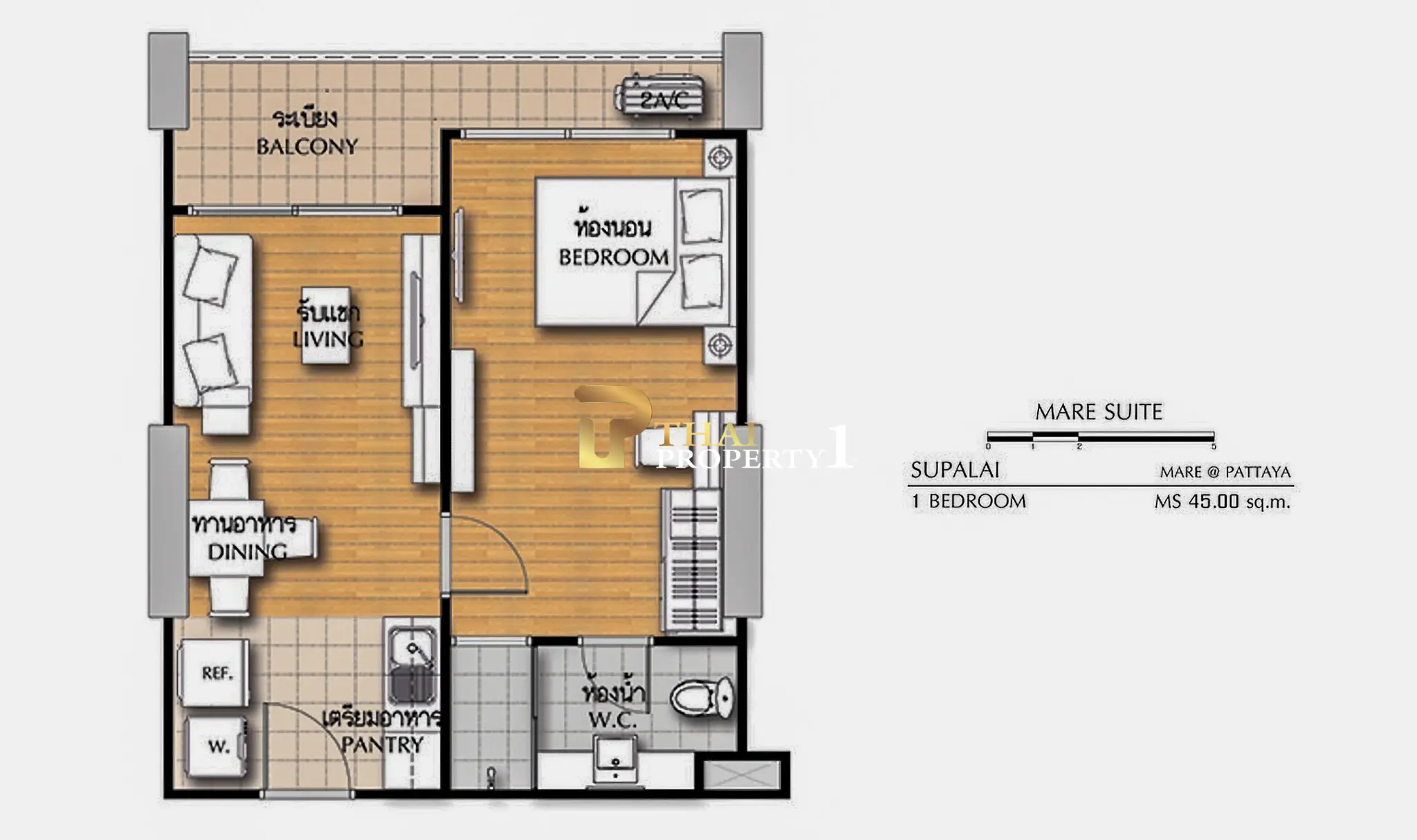 For Sale Supalai Mare Pattaya – 1 Bedroom Condo with City View, Only 2.25M THB