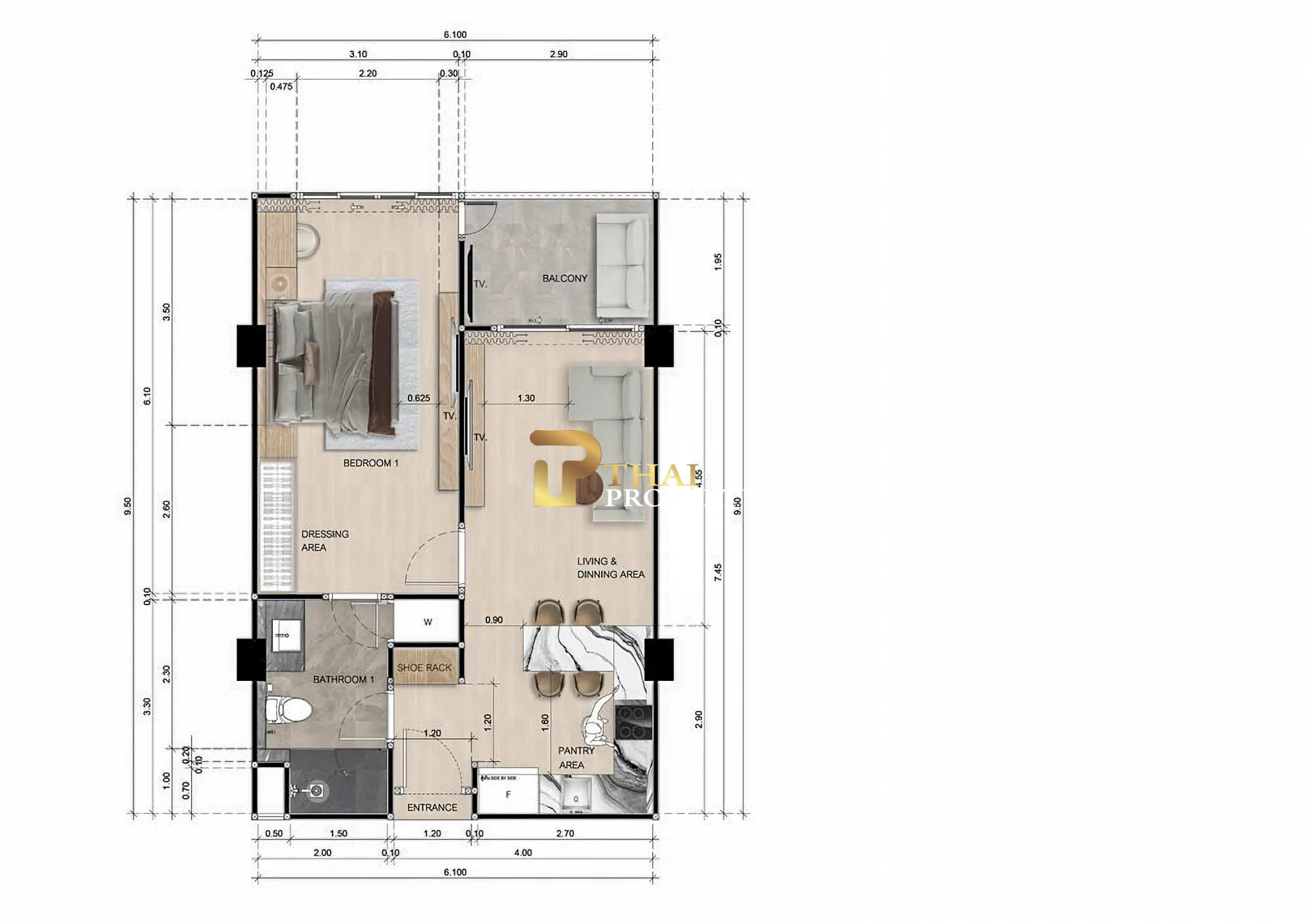 Pre-Sale Luxury Condo 1 Bedroom Garden View near Jomtien Beach, Pattaya – Zensiri Estate & Residences Jomtien