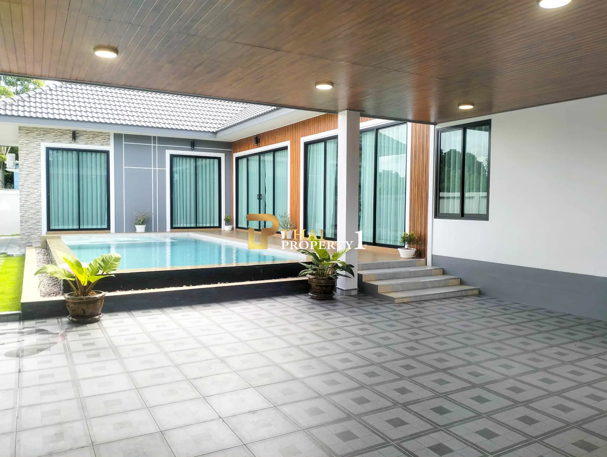 New Pool Villa 3 Bedroom For Sale - Near Mountain and Bangsaray Beach