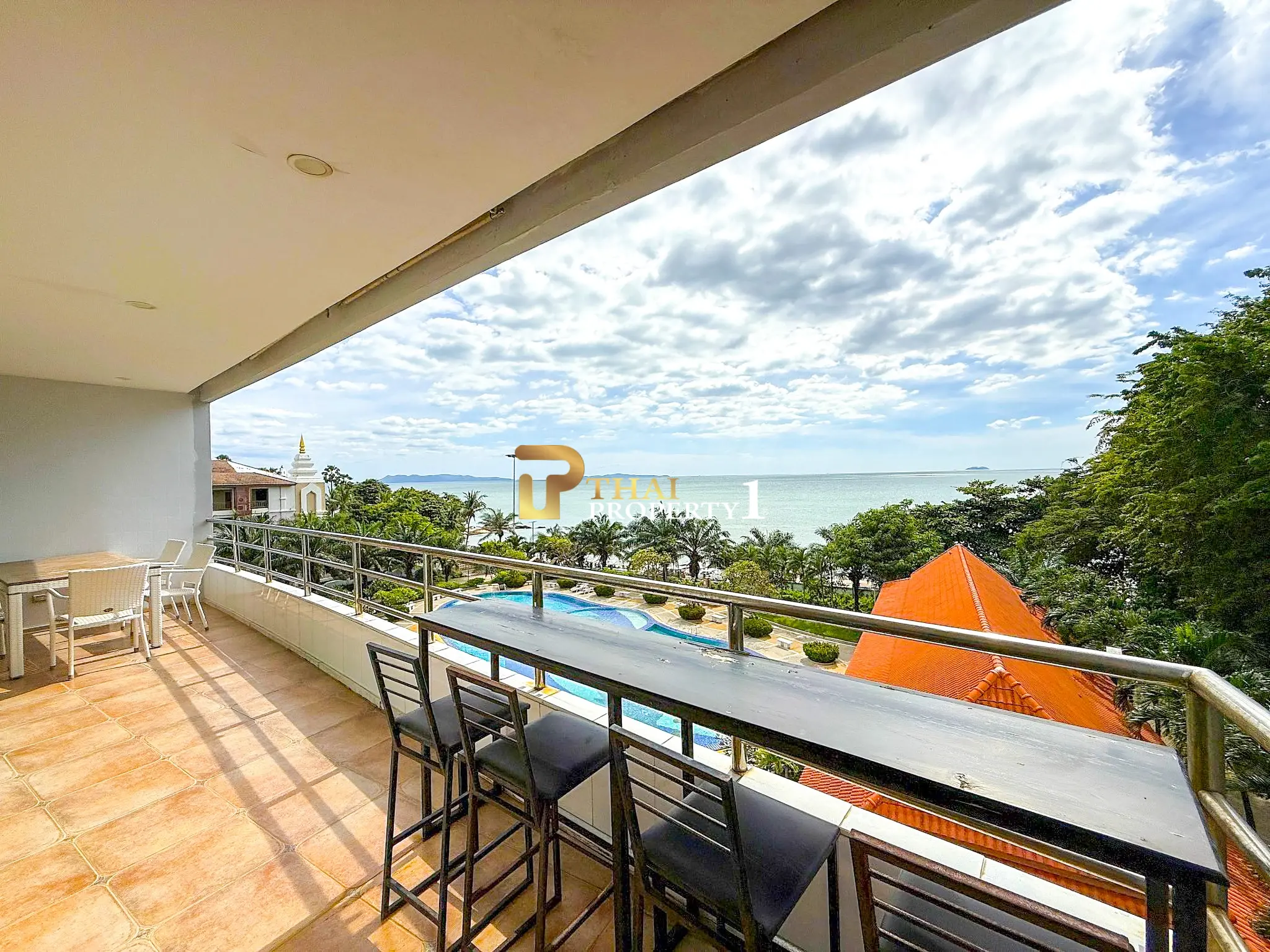 Leilighet med sjøutsikt – View Talay 3A Pratumnak, Pattaya Hjørneleilighet, romslig og fullt møblert