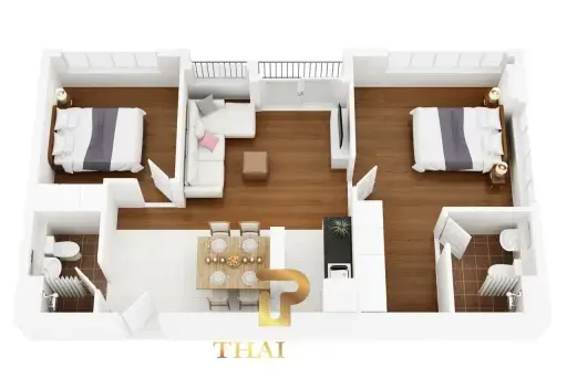 2 Bedroom condo corner unit in Hua Hin&#039;s best location