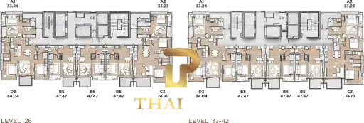 Large Luxury 47.47 SQM. One Bedroom Condo - Arom Jomtien (Off-plan)