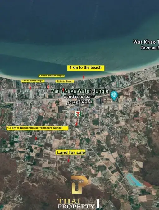 Central Location - 5 Rai Land For Sale - Hua Hin Soi 102