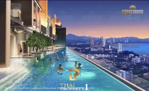 Spacious 1-Bed Direct Sea View Side - Copacabana Coral Reef Jomtien