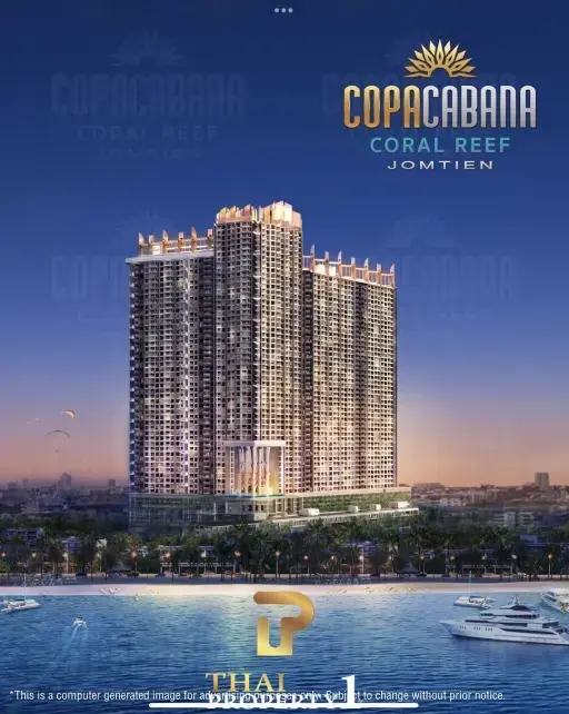 New Condo Project Jomtien 1-Bed Sea View Side - Copacabana Coral Reef