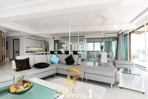 3-Bedroom Penthouse with Panoramic Sea Views - Foreign Ownership in Pratumnak Pattaya Thepthip Mansion