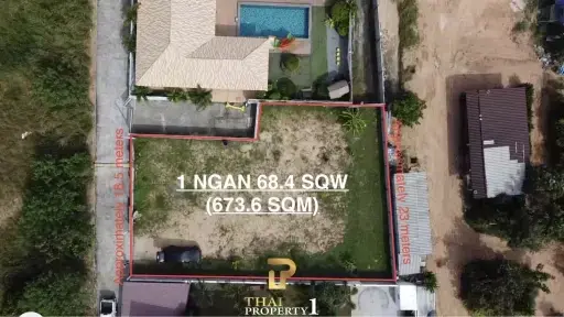 673.6 Sqm Land Plot for Sale Near Golf Course in Huay Yai, Pattaya