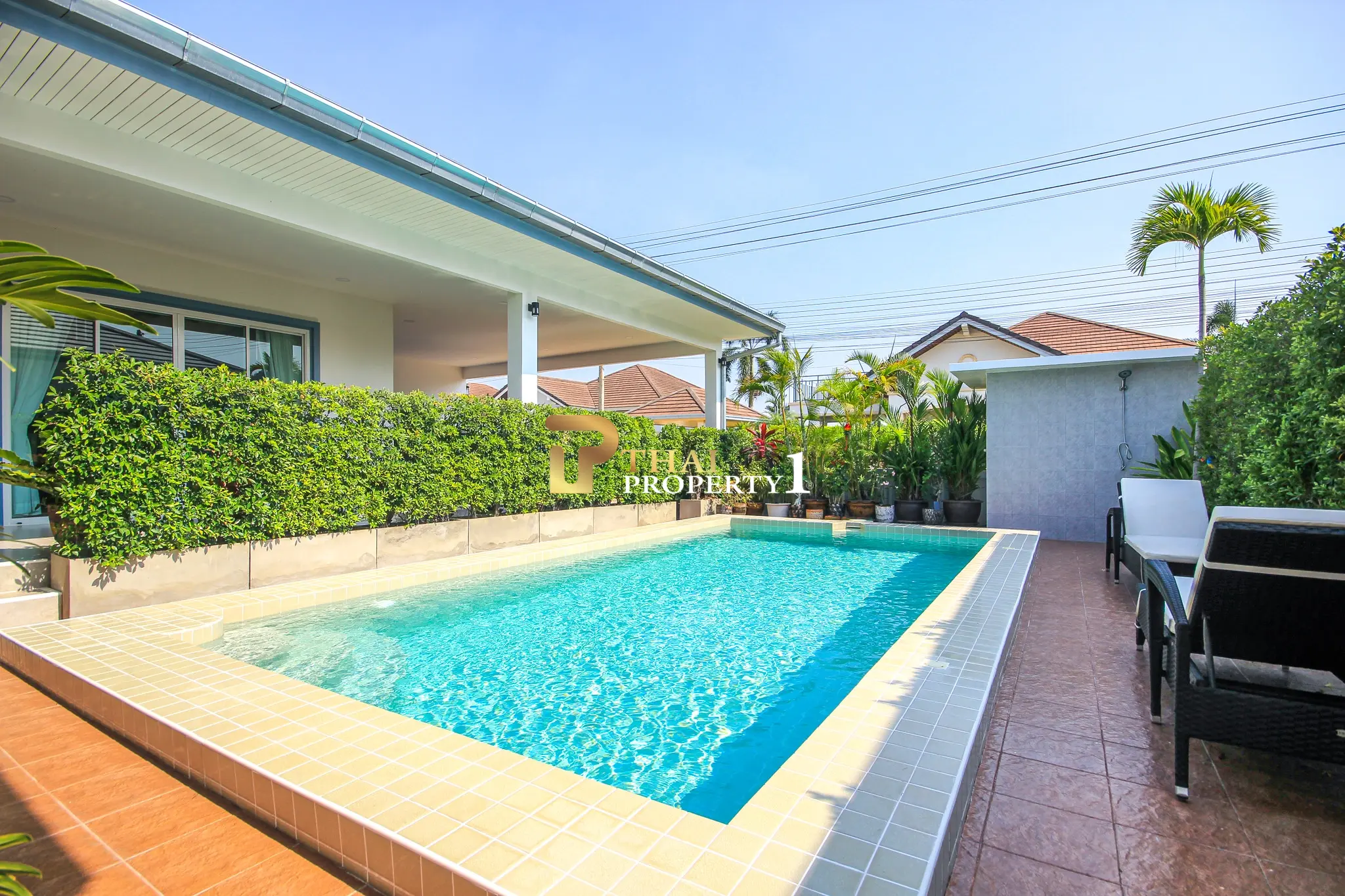 Modern Single-Story Pool Villa Open Living Space at Wararom Village Khao Tao