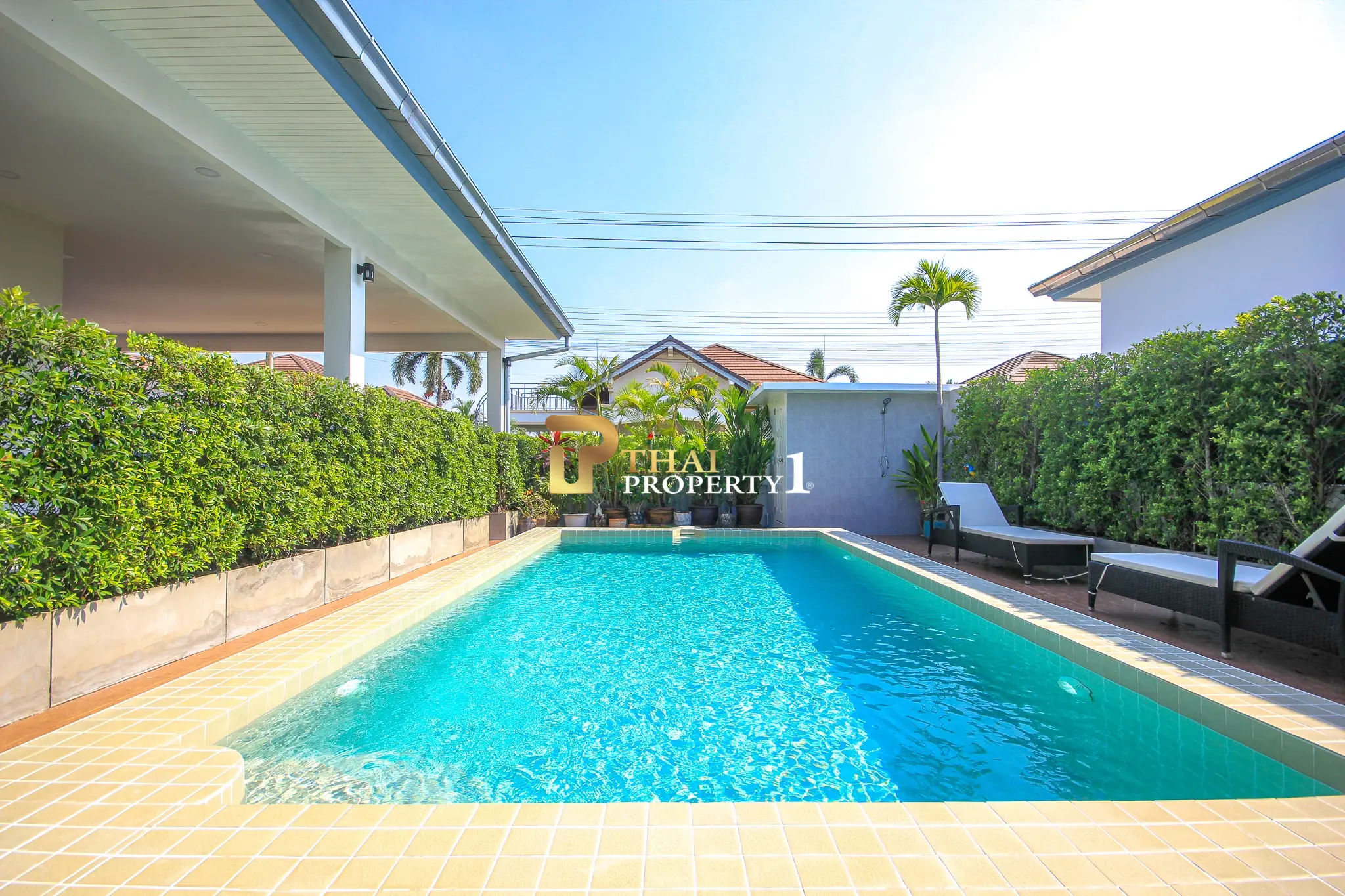 Modern Single-Story Pool Villa Open Living Space at Wararom Village Khao Tao