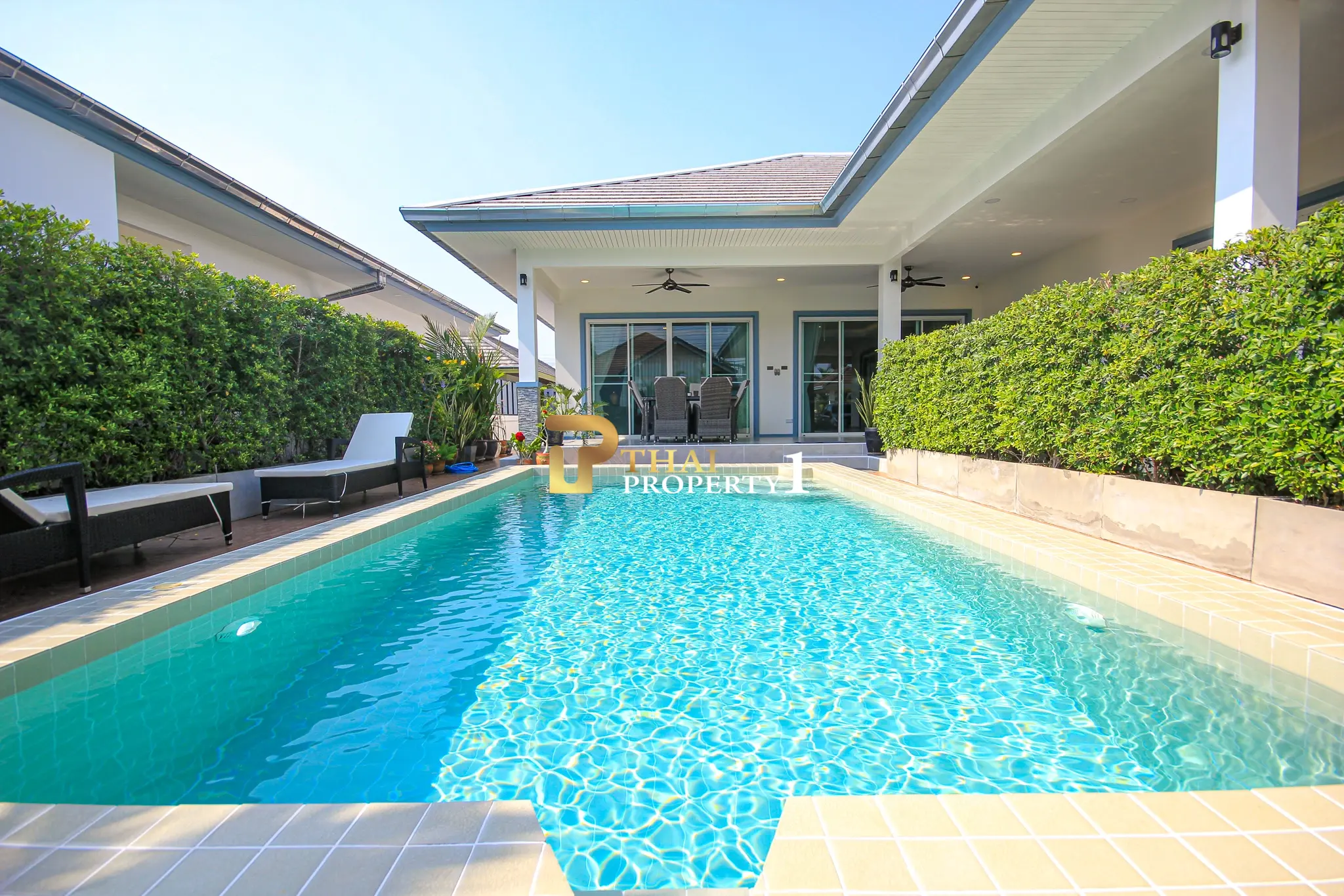 Modern Single-Story Pool Villa Open Living Space at Wararom Village Khao Tao